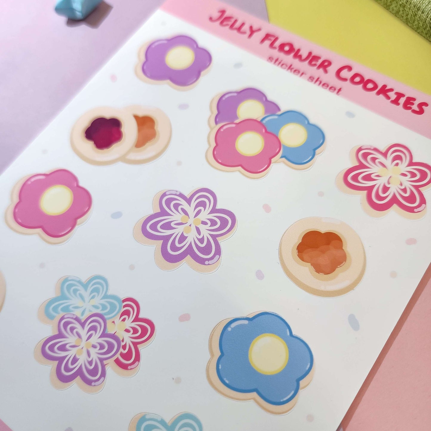 Jelly Flower Cookies Sticker Sheet