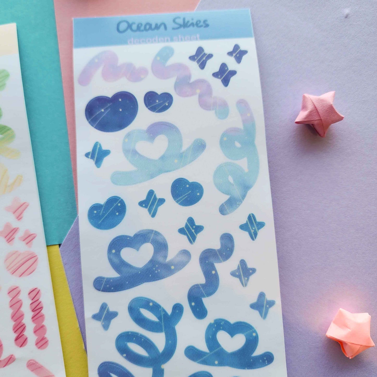Sky Pastel Decoden Sticker Sheets | Original Design