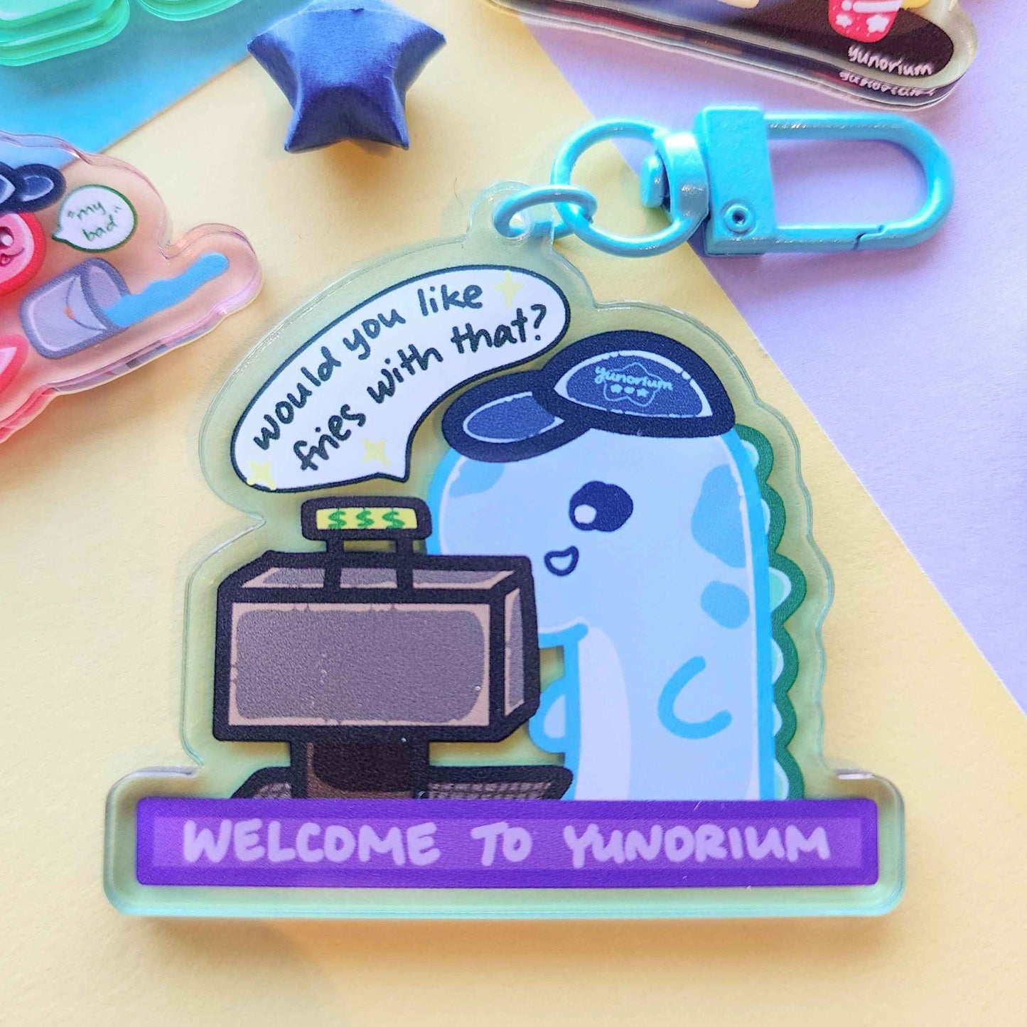 Dino Worker Keychains