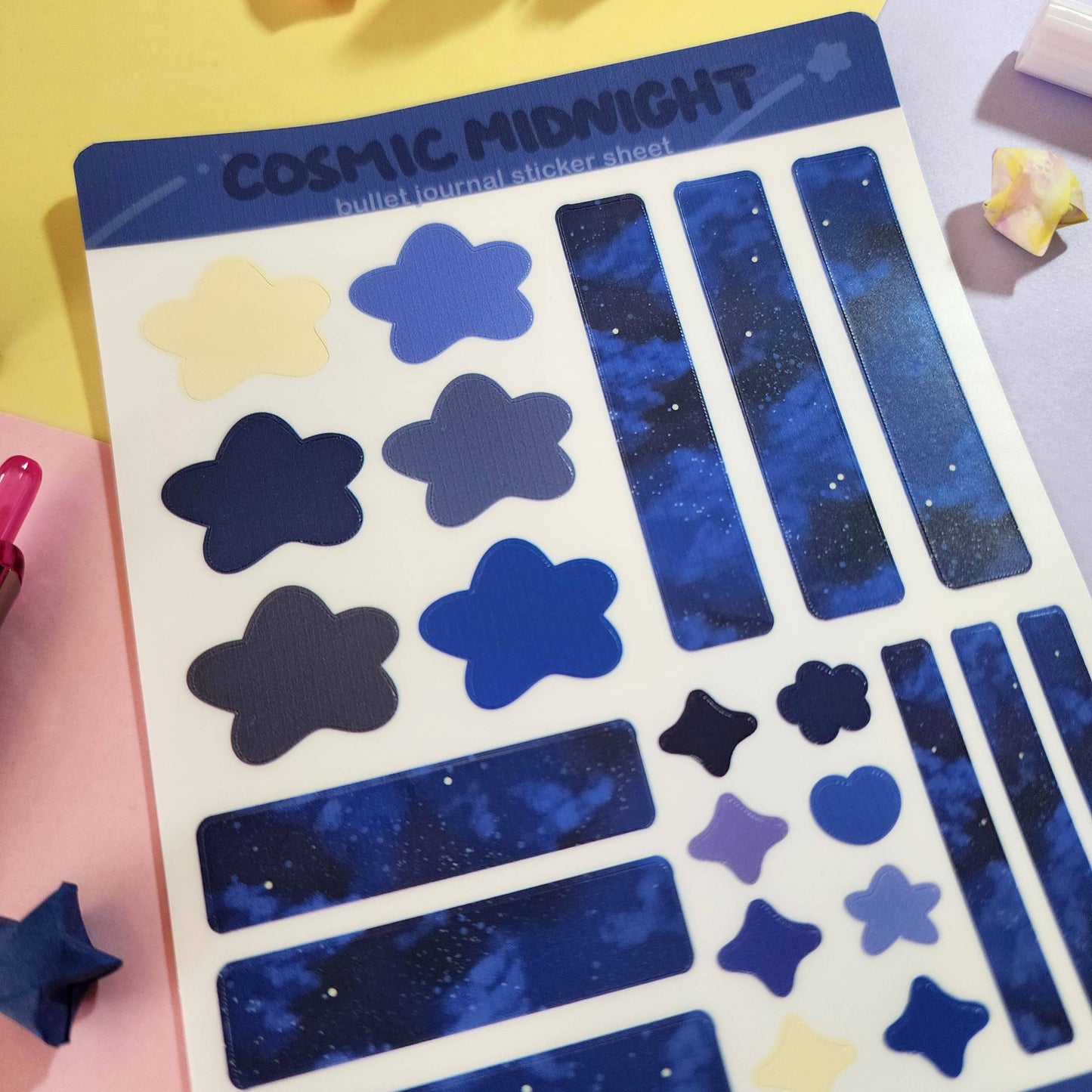 Cosmic Midnight Bullet Journal Sticker Sheet
