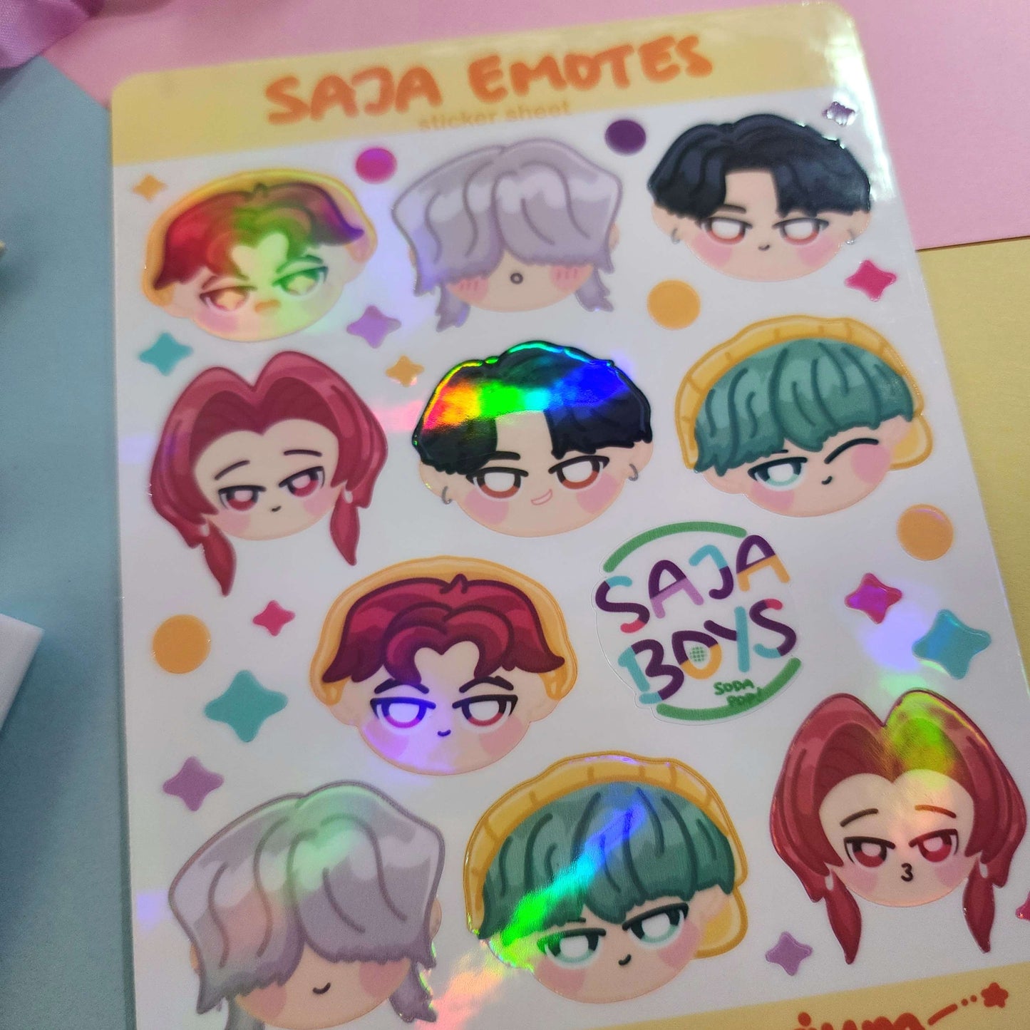 Saja Emotes Sticker Sheet | Kpop Demon Hunters