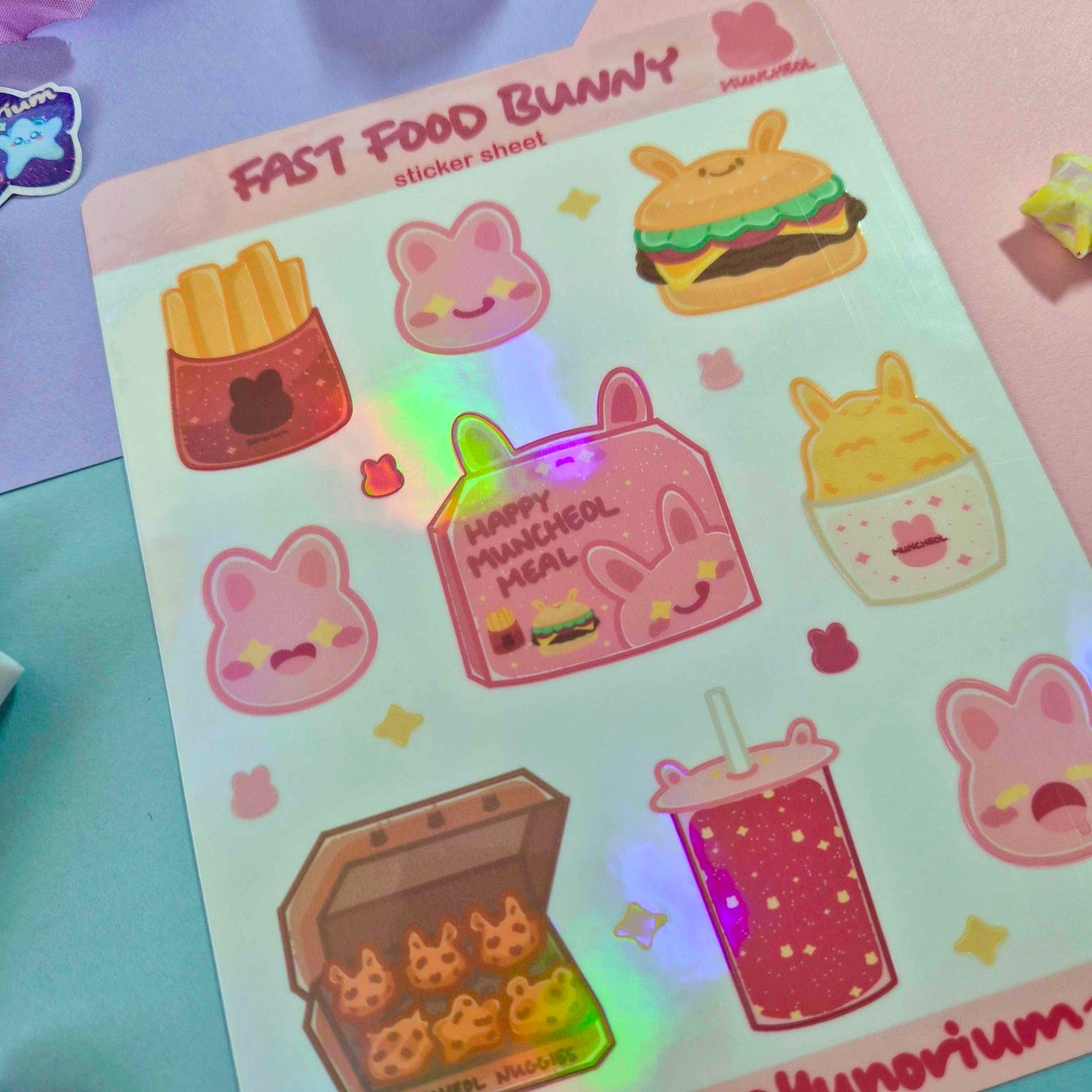 Fast Food Bunny Muncheol Sticker Sheet | Earthian Friends