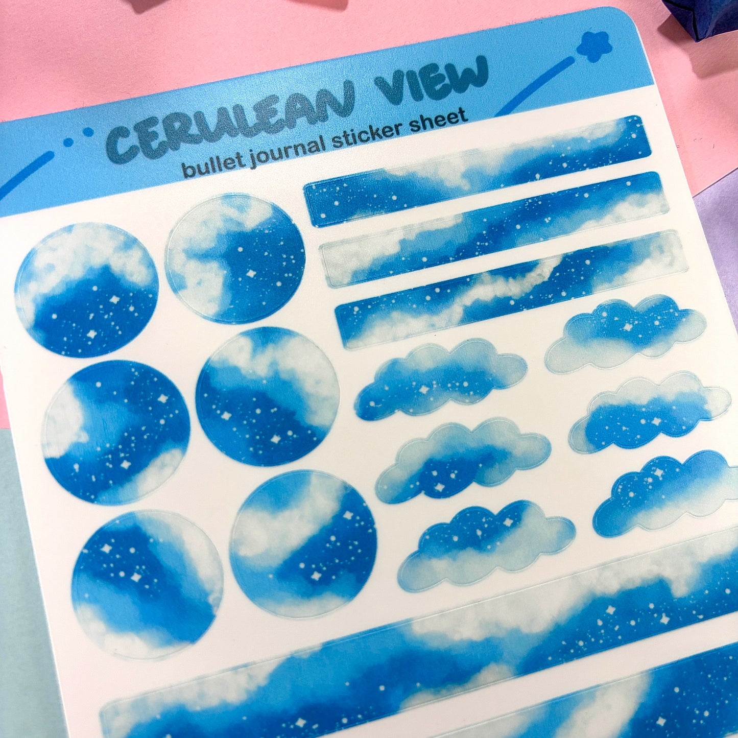 Cerulean View Bullet Journal Sticker Sheet