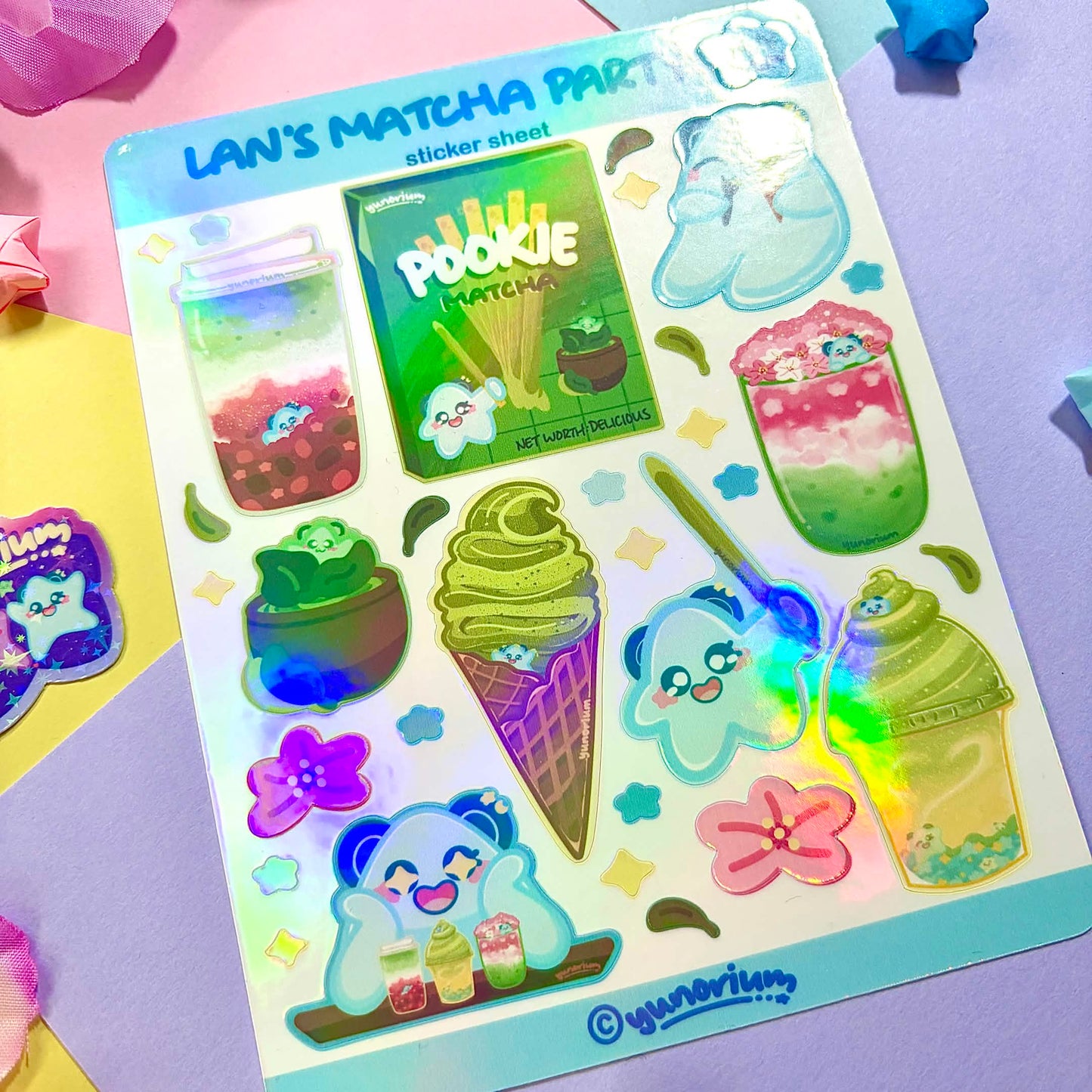 Lan's Matcha Party Sticker Sheet | Novayin Mascots