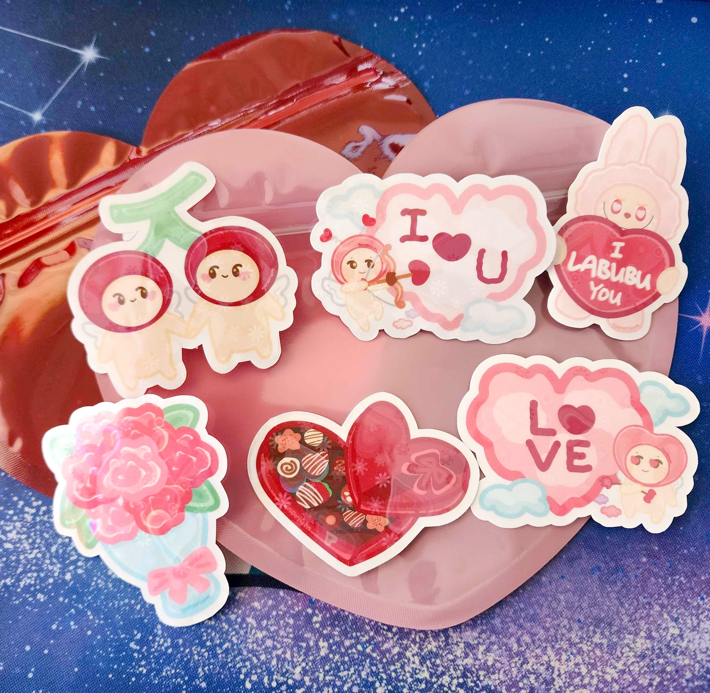 valentine gift sonny angel labubu sticker pack