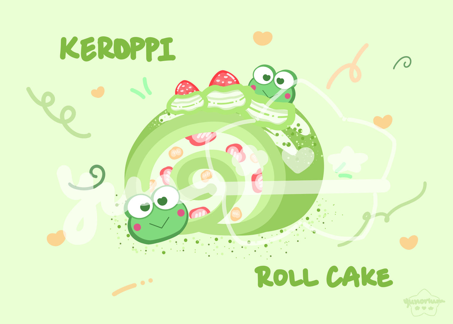 Froggie Roll Cake Print | Cute Character Dessert Series