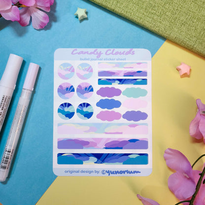 Candy Clouds Bullet Journal Sticker Sheet