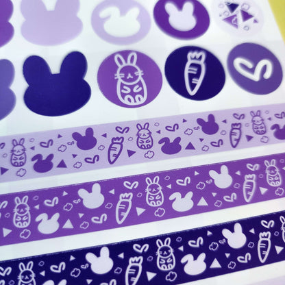 Purple Bunny Bullet Journal Sticker Sheet