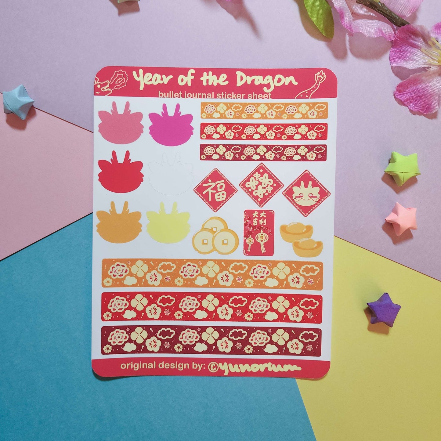 Year of the Dragon Bullet Journal Sticker Sheet