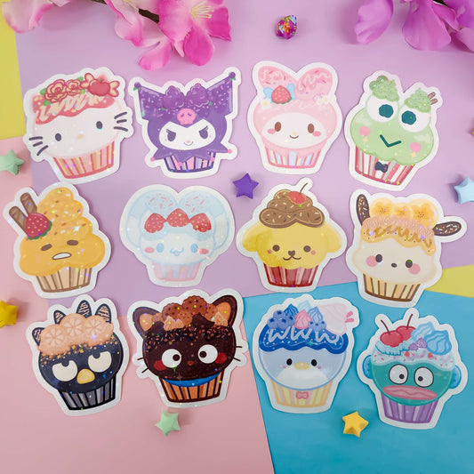 Fruit Character Cupcake Stickers