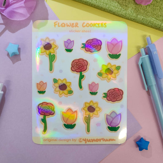 Flower Cookies Sticker Sheet