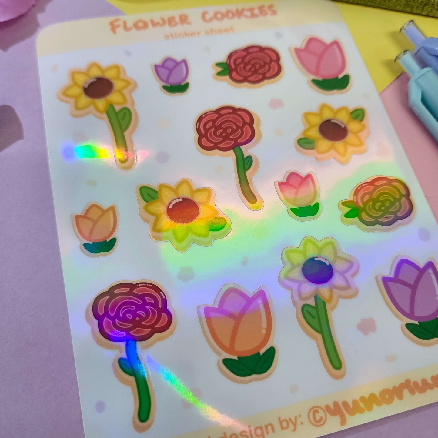 Flower Cookies Sticker Sheet