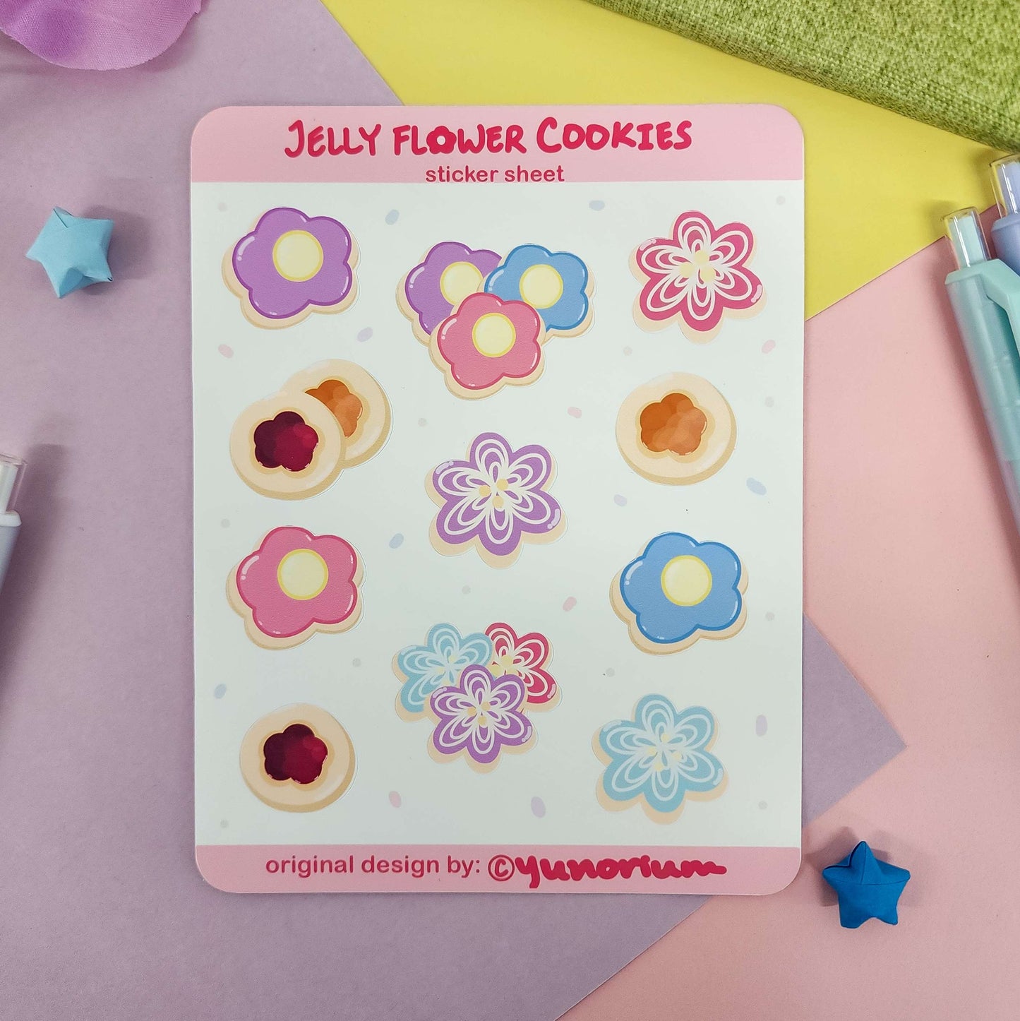 Jelly Flower Cookies Sticker Sheet