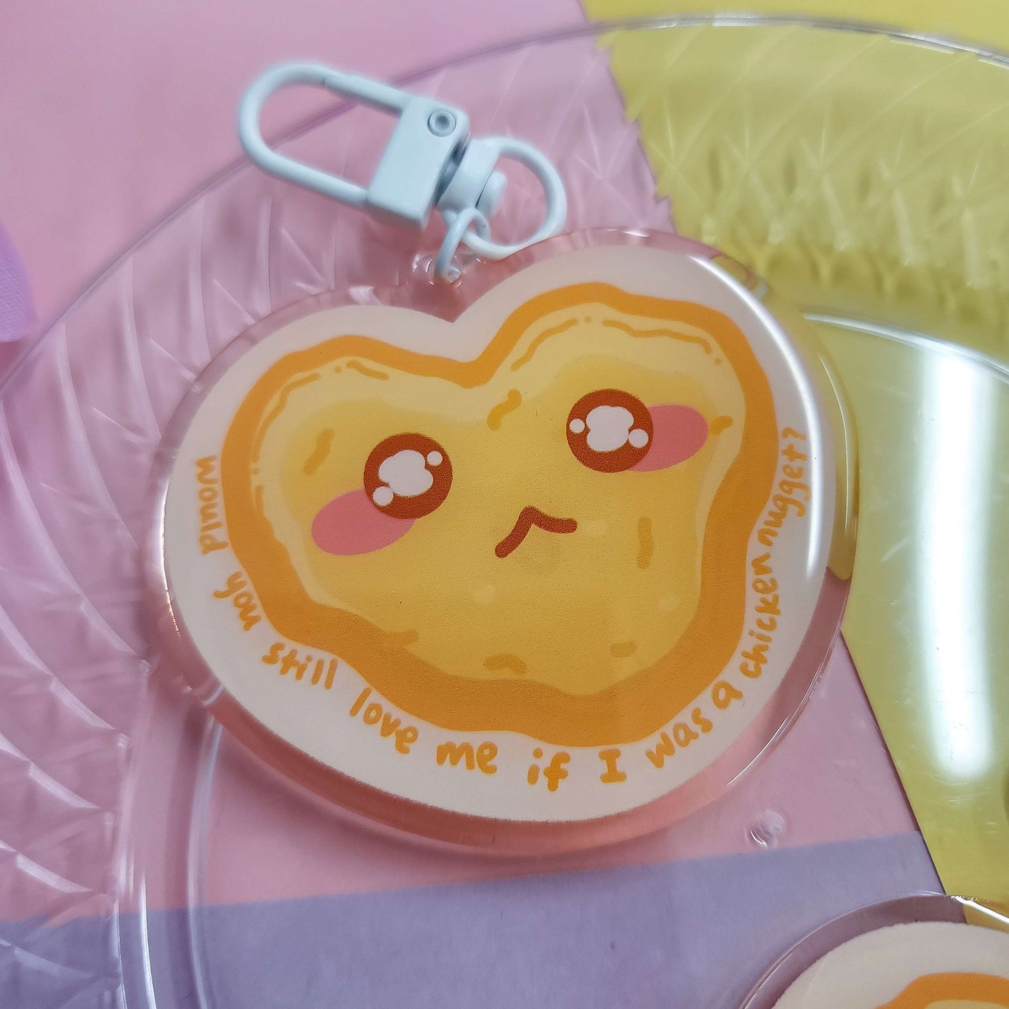 Chicken Nugget Heart Keychain