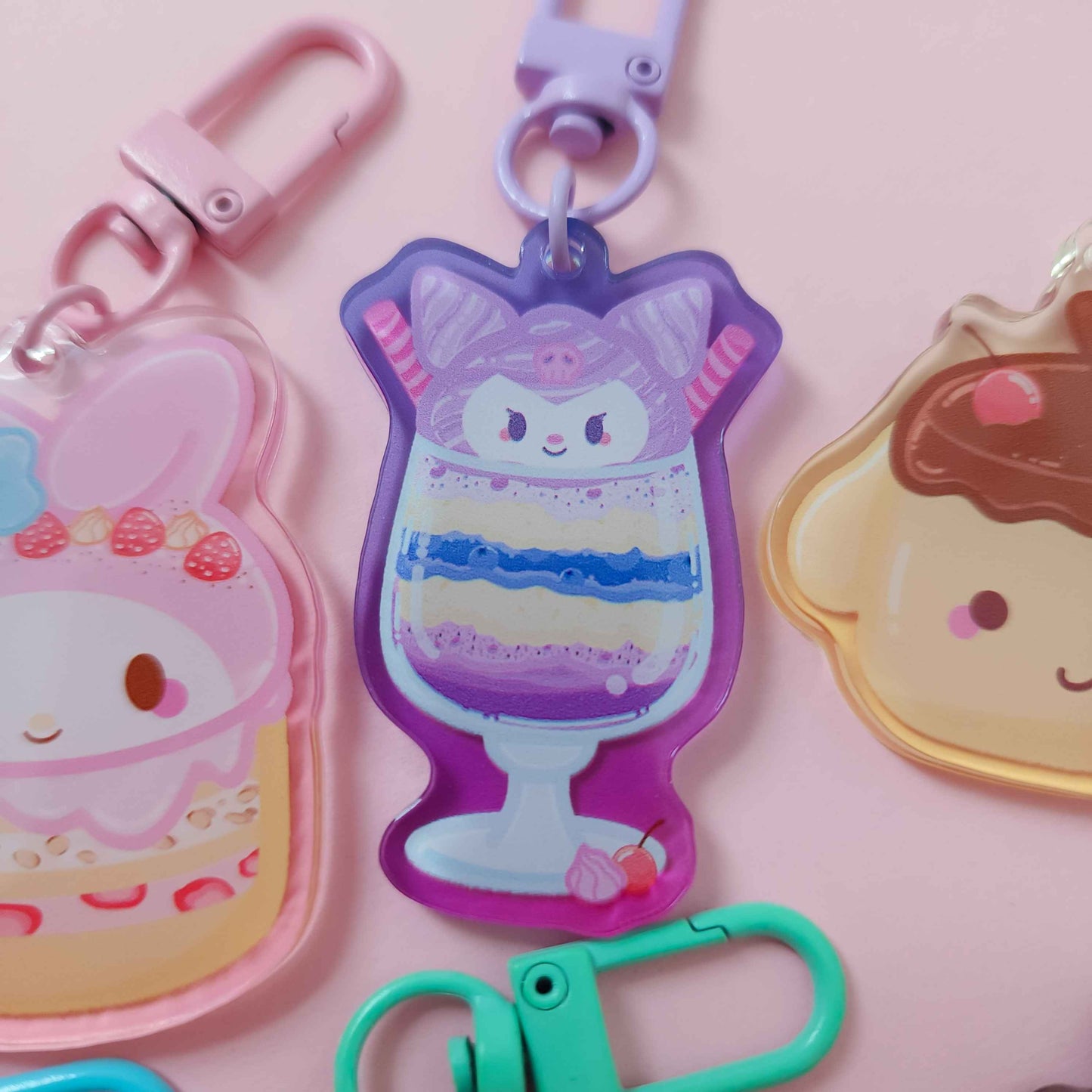 Cute Character Dessert Keychains