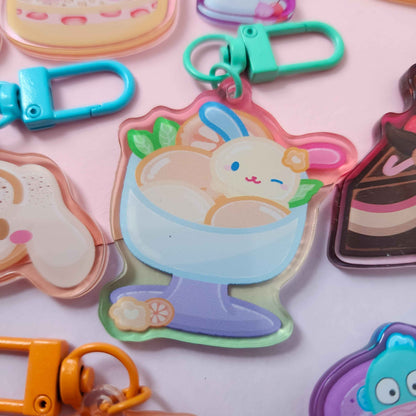 Cute Character Dessert Keychains