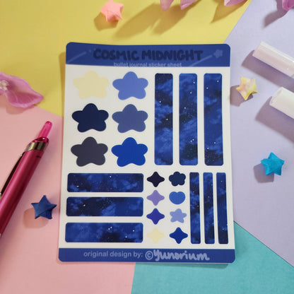Cosmic Midnight Bullet Journal Sticker Sheet