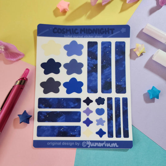 Cosmic Midnight Bullet Journal Sticker Sheet