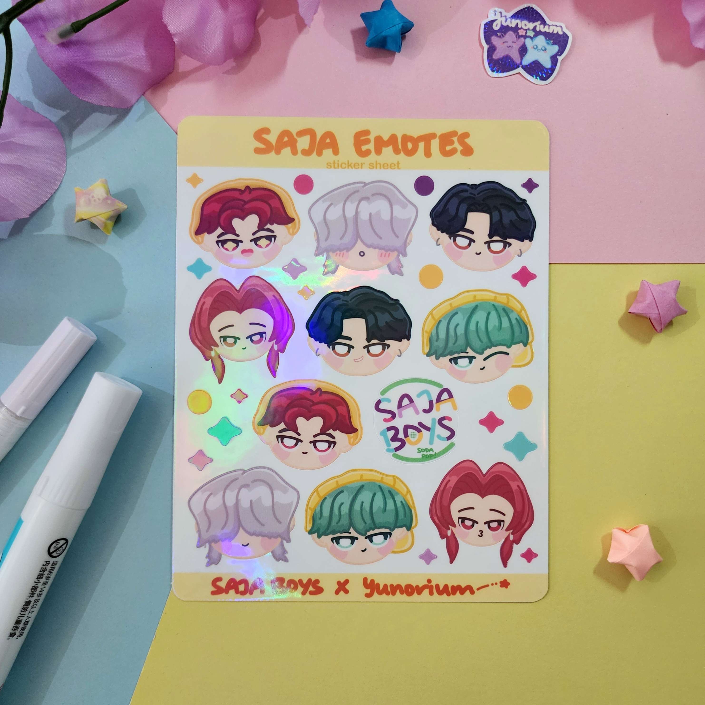 Saja Boys Emotes Sticker Sheet | Kpop Demon Hunters Sticker Sheet ...