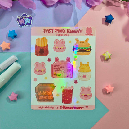 Fast Food Bunny Muncheol Sticker Sheet | Earthian Friends