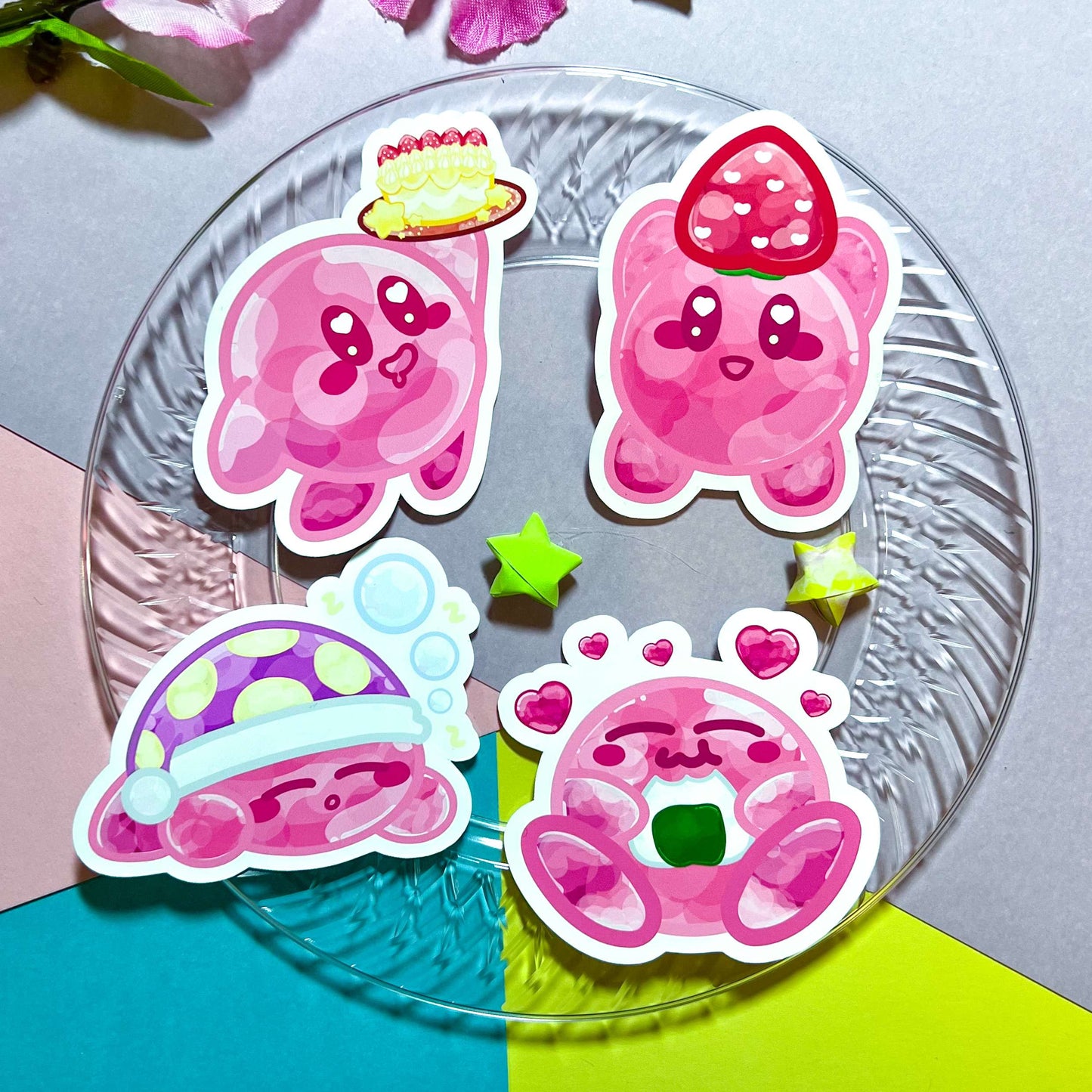 Bubble Jelly Kirby Stickers (Matte)