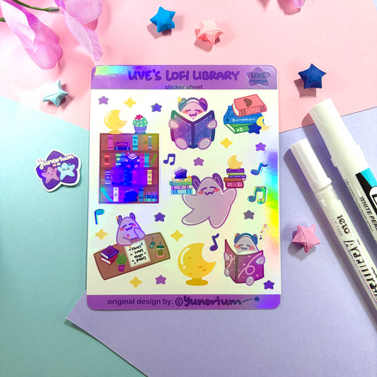 Uve's Lofi Library Sticker Sheet | Novayin Mascots