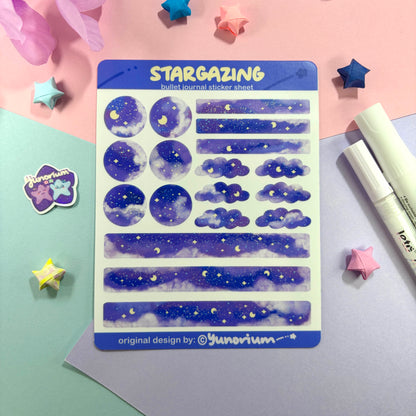 Stargazing Bullet Journal Sticker Sheet