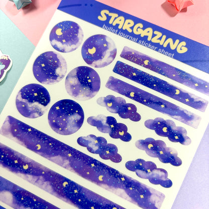 Stargazing Bullet Journal Sticker Sheet