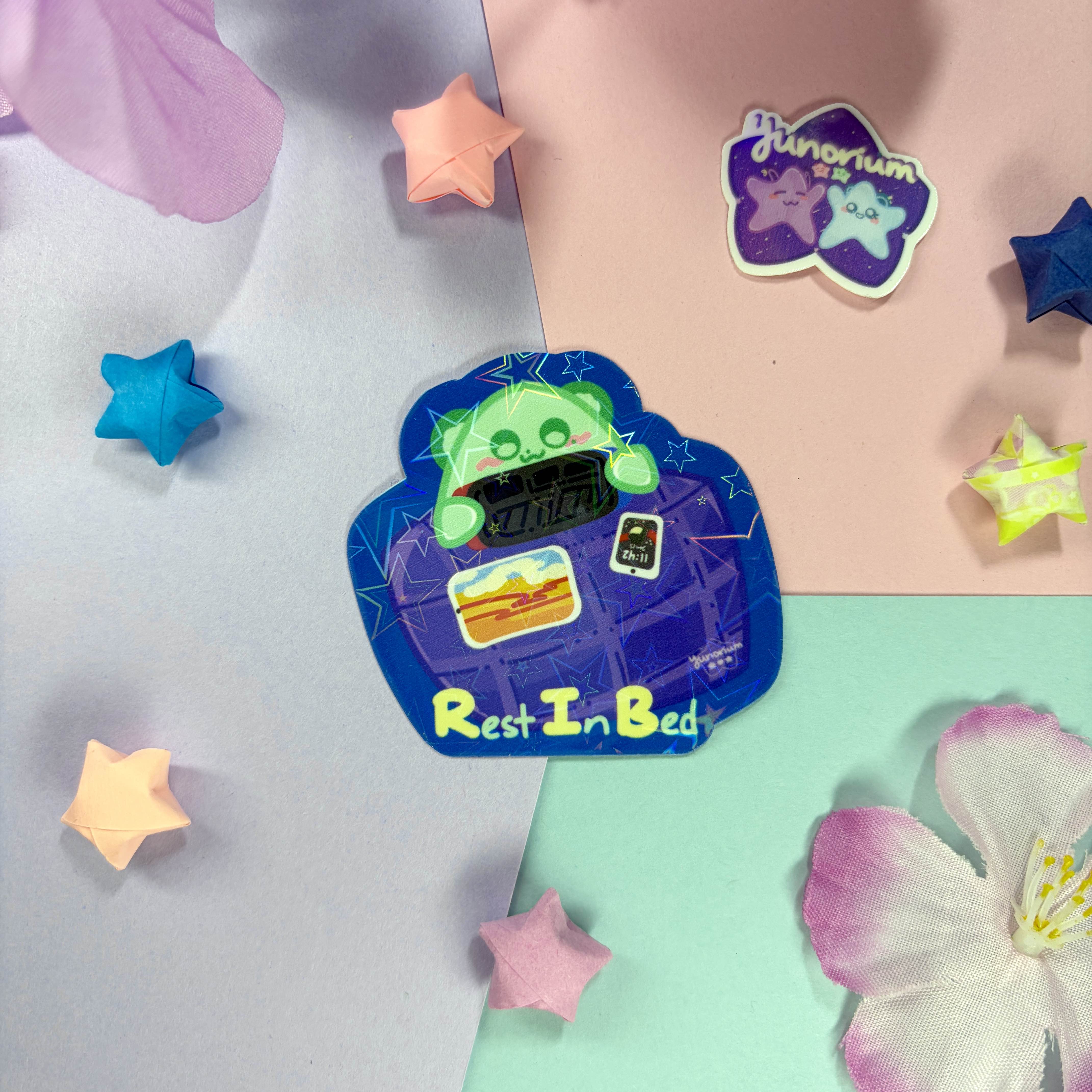 Rest In Bed Lu Mascot Sticker | Chill Vibes Sticker | Yunorium