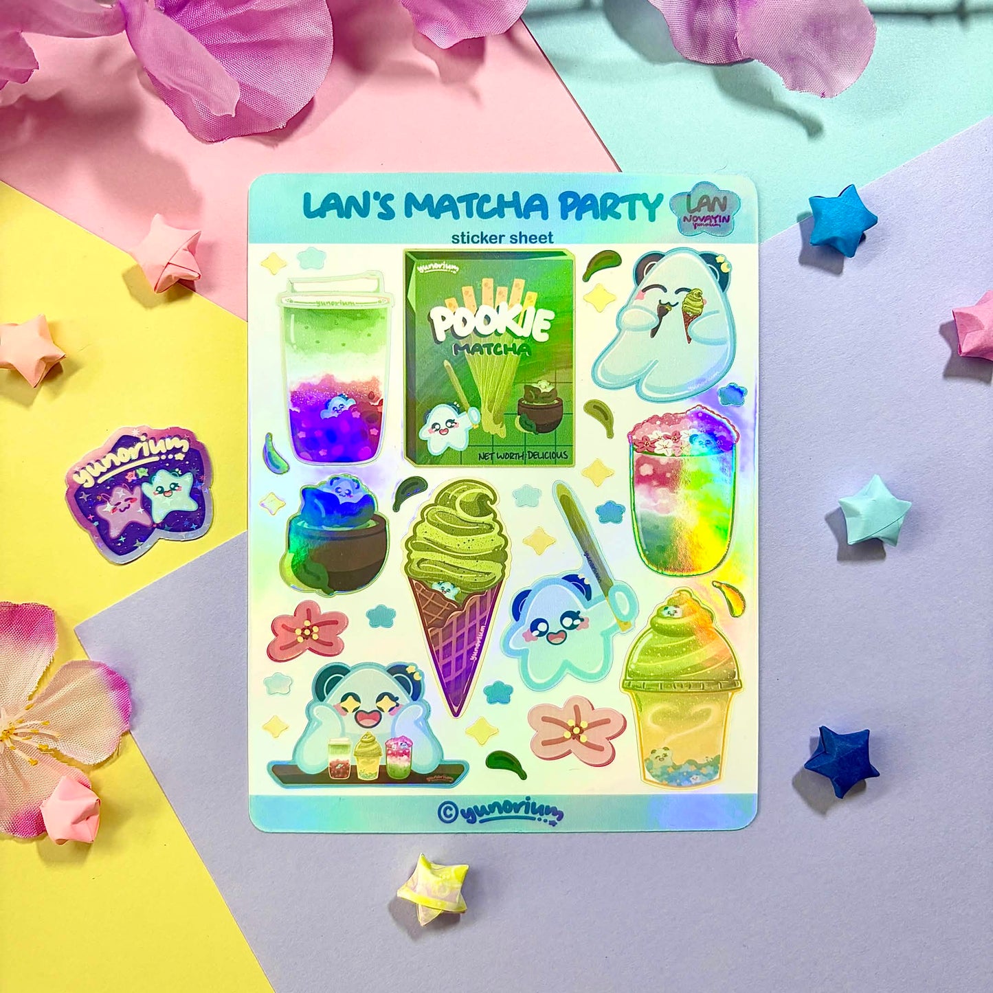 Lan's Matcha Party Sticker Sheet | Novayin Mascots