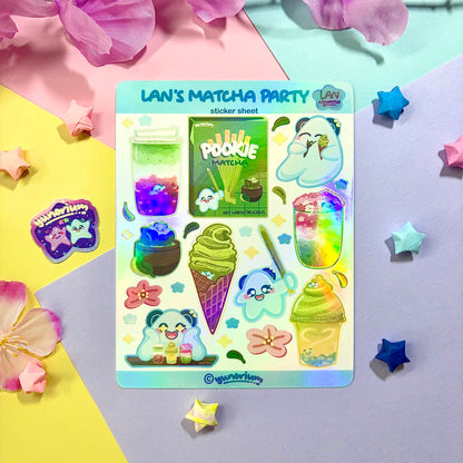 Lan's Matcha Party Sticker Sheet | Novayin Mascots