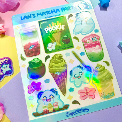 Lan's Matcha Party Sticker Sheet | Novayin Mascots