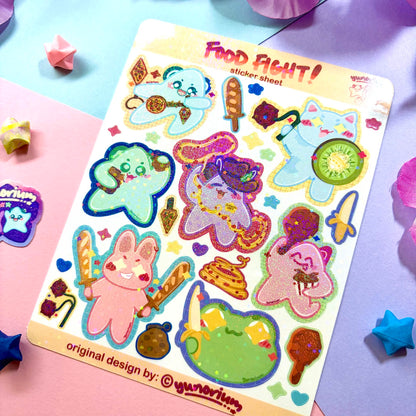 Food Fight Sticker Sheet | Novayin Mascots