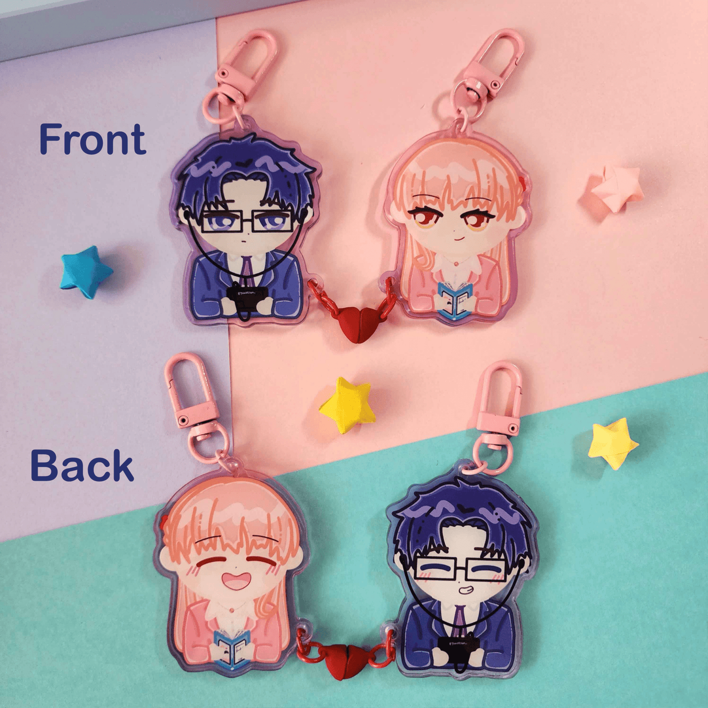 Wotakoi Love Is Hard For Otaku Keychains | Magnetic Pair Keychains