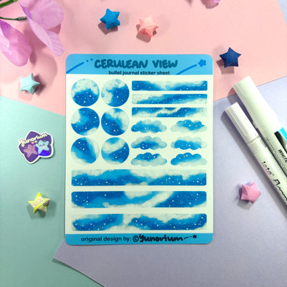 Cerulean View Bullet Journal Sticker Sheet