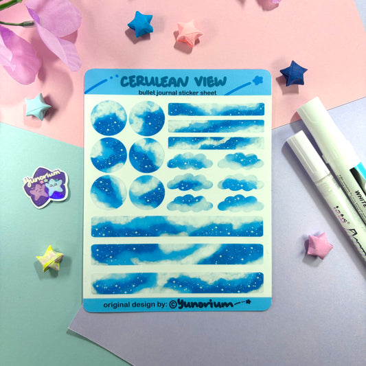 Cerulean View Bullet Journal Sticker Sheet