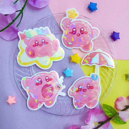 Bubble Jelly Kirby Stickers (Holographic)